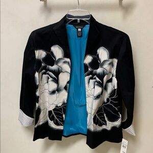 New With Tags Size Large Black Floral Women's Jacket